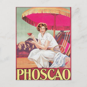 Phoscao Vintage Chocolate Drink Ad Art Postcard