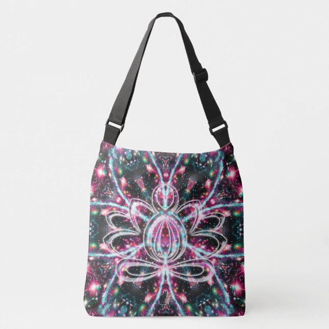Phosphorescence Zen Lotus Crossbody Bag (Front)