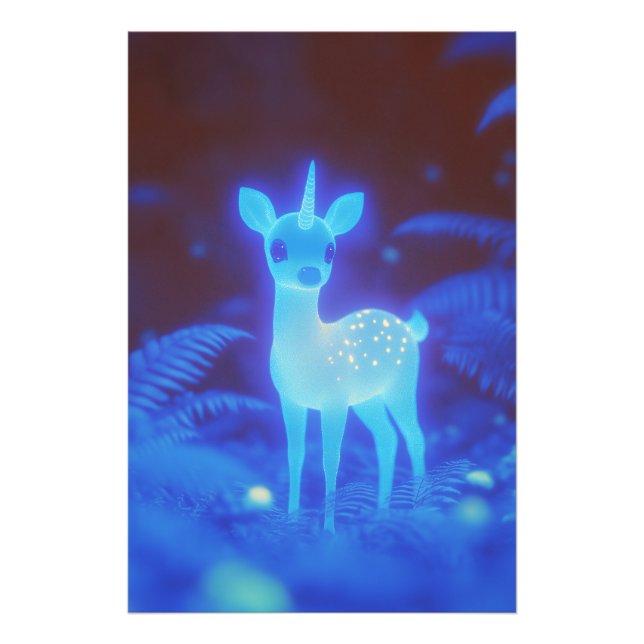 Phosphorescent Sapphire Fawnicorn Photo Print (Front)