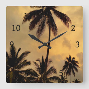 Photo 11 Palm Trees Square Wall Clock