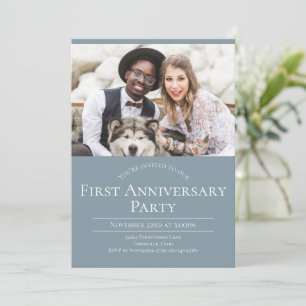 Photo 1er anniversaire Mariage Invitation