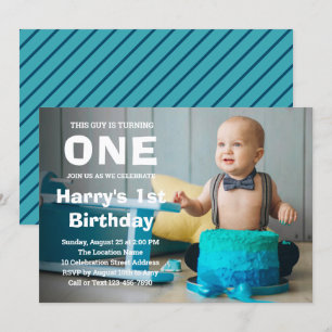 Photo 1st Birthday Invitation   Boy First Birthday
