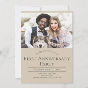 Photo 1st Wedding Anniversary Invitation