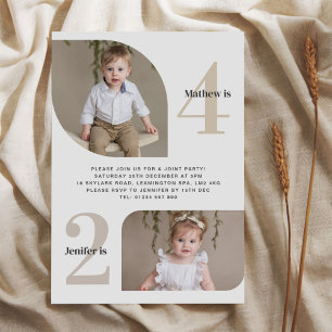 Photo 2nd and 4th Joint Birthday Invitation