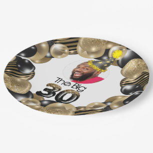 Photo 30th Birthday Personalized Paper Plate