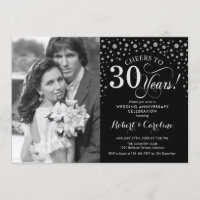 Photo 30th Wedding Anniversary - Silver Black