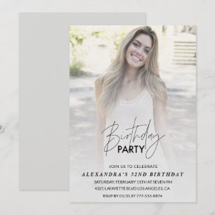 Photo 32nd birthday invitation Birthday Party Grey