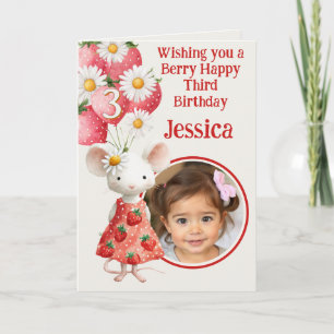 Photo 3rd Birthday Folded Greeting Card