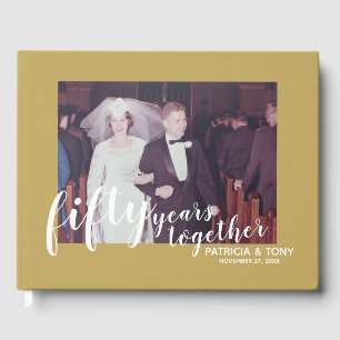 Photo 50th Wedding Anniversary - script type Guest Book
