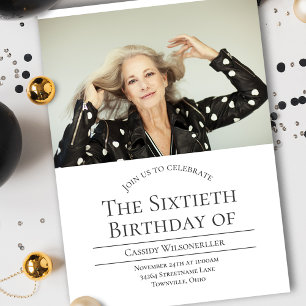 Photo 60 Birthday Invitation