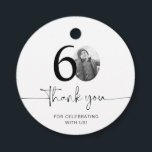 Photo 60th Birthday Thank You Favour Tags<br><div class="desc">Add a personal touch to your party favors with this customizable 60th birthday favor tag! Designed to make your milestone celebration extra special, this tag allows you to add your own photo and personalize the text for a unique keepsake. Perfect for attaching to party favors, gift bags, or thank-you gifts,...</div>
