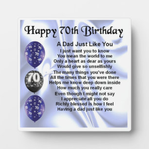 Photo 70e anniversaire Papa Poem Plaque