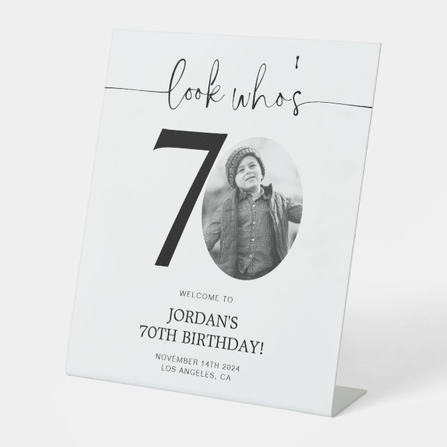 Photo 70th Birthday Welcome Sign | Look Who's 70 (Front)