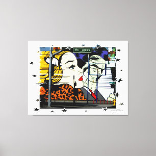 Photo 8 Graffiti with Fun Stars Canvas Print