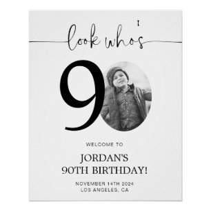 Photo 90e Affiche de bienvenue d'anniversaire Re