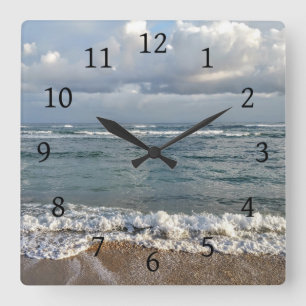 Photo 9 Ocean Sea Beach Square Wall Clock