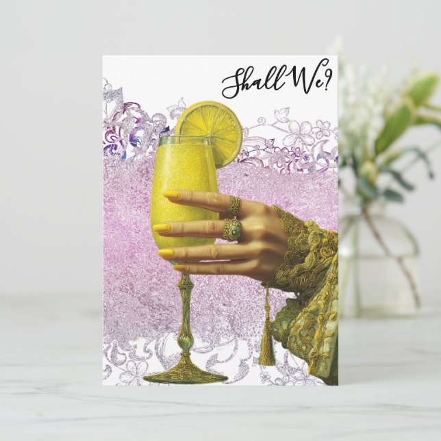 *~* PHOTO A101 Ornate Cocktail 27 BACHELORETTE  Invitation (Standing Front)