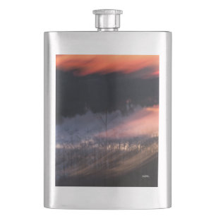 photo abstraite coucher de soleil hip flask