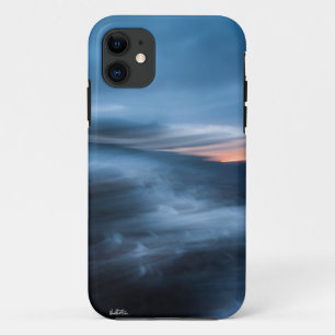 photo abstraite de la baie, bleu iPhone 11 case