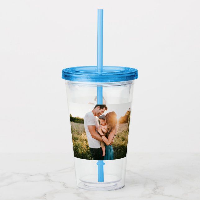 Photo Acrylic Tumbler With Straw (Front)