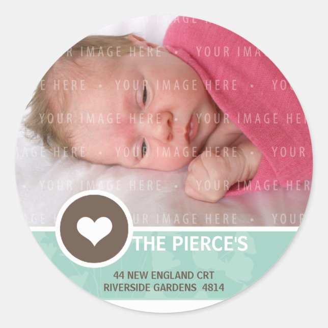 PHOTO ADDRESS SEALS :: heart spot 5 (Front)