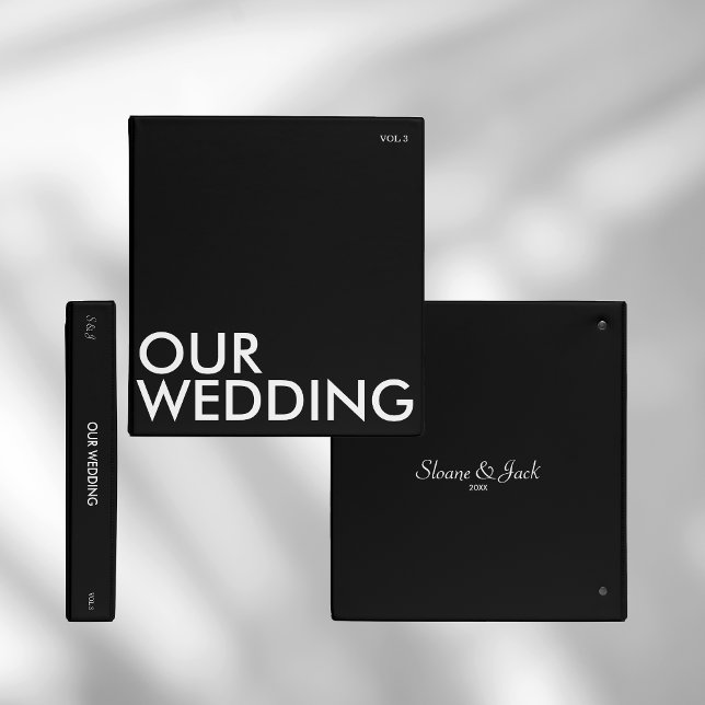 Photo Album Binder | Our Wedding | White on Black (Creator Uploaded)
