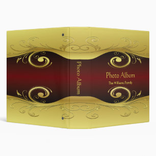 Photo Album Elegant Red and Gold Binder
