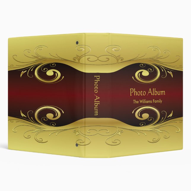 Photo Album Elegant Red and Gold Binder (Background)