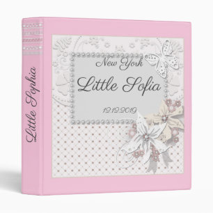 Photo album, little girl, baby, pink, scrapbooking binder