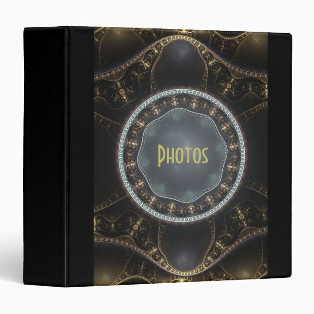 Photo Album with Metallic Steampunk Fractal Cover Binder (Front/Spine)