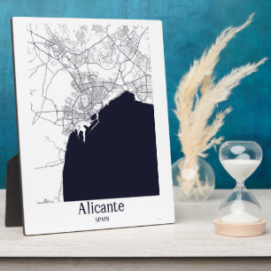 Photo Alicante Espagne Plan de la ville Tabletop Plaque