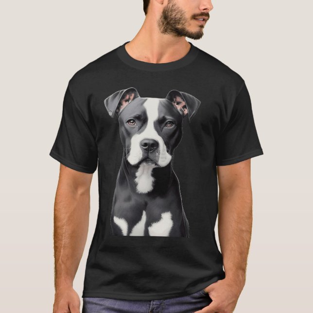Photo american staffordshire terrier dog portrait T-Shirt (Front)