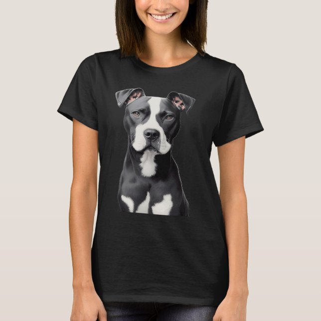 Photo american staffordshire terrier dog portrait T-Shirt (Front)