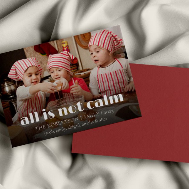 Photo Amusante Tout N'Est Pas Calme Carte De Noël  (Créateur téléchargé)