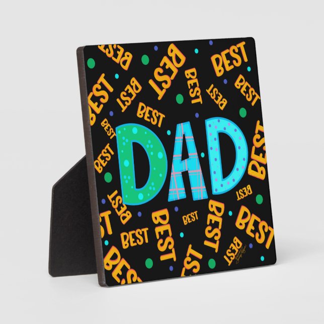 Photo Amusants Meilleur papa Inspiriity Nom Plaque (Recto)