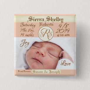 Photo and Birth Stats Custom Button