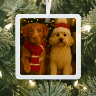 Photo and Custom Text Personalized Metal Ornament