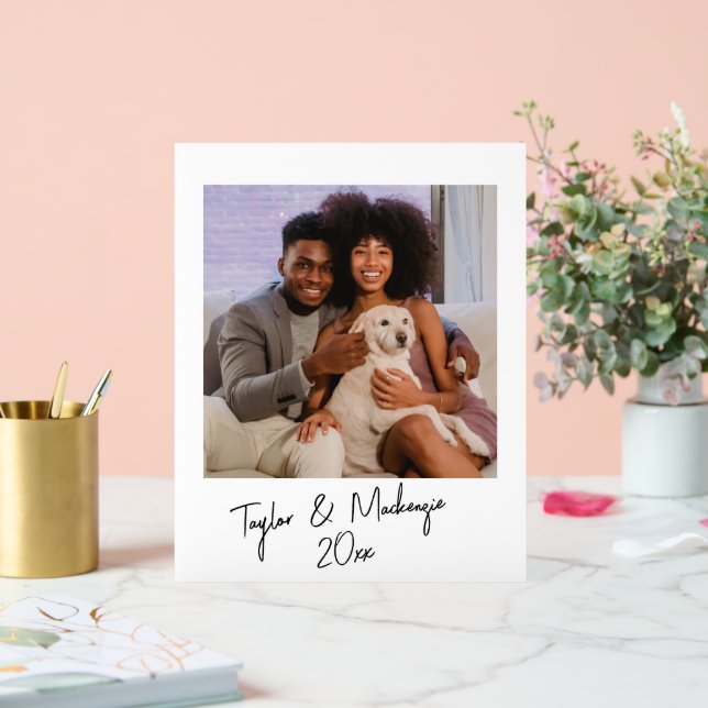 Photo and Handwritten Text Template Personalized Acrylic Sign (Wedding)