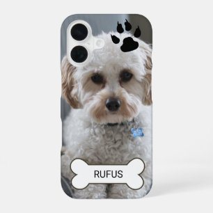 Photo  And Name Custom Made Personalized Dog iPhone 16 Case