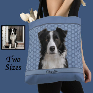  Photo and Name Custom Pet Portrait for Dog Lovers Tote Bag