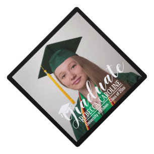 Photo and name graduation cap topper