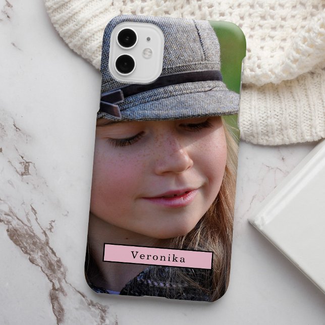 Photo and name personalized modern typography Case-Mate iPhone case (Creator Uploaded)