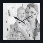 Photo and numbers, make your own square wall clock<br><div class="desc">Photo and numbers, make your own wall clock. Personalize it with your own photo with just a click.</div>