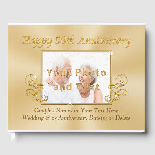 Photo and Personalized 50th Anniversary Guest Book