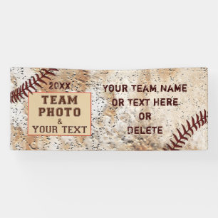 Photo and Personalized Baseball Banner, Vintage Banner