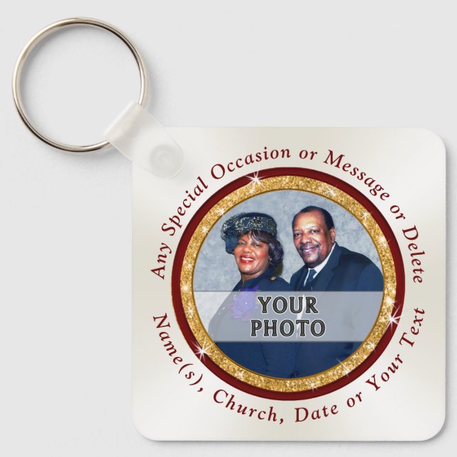 Photo and Personalized, Christian Party Favours Keychain (Front)
