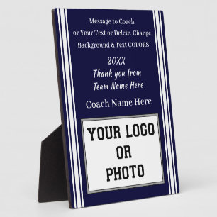 PHOTO and Personalized Coach Gifts in Any COLORS Plaque