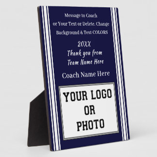 PHOTO and Personalized Coach Gifts in Any COLORS Plaque