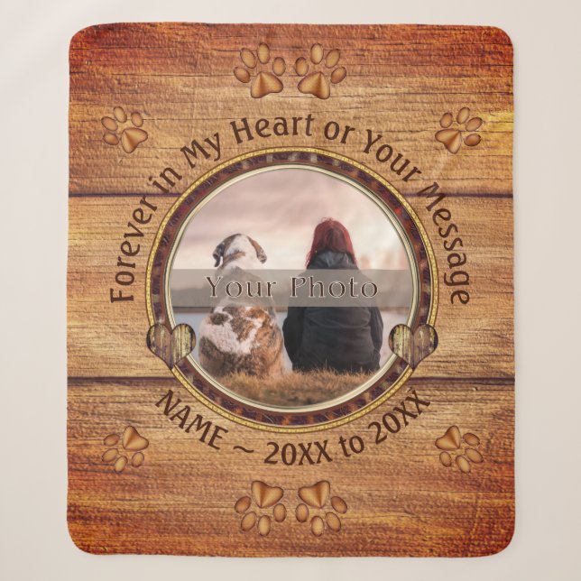 Photo and Personalized, Dog Memorial Blanket (Front)