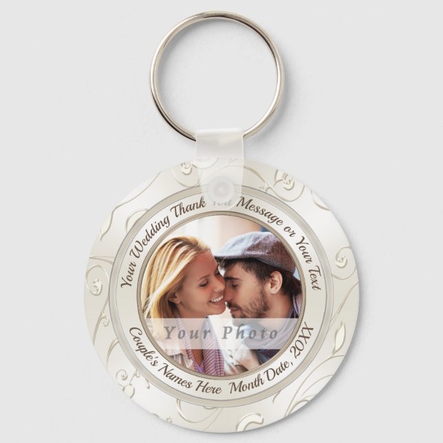 Photo and Personalized Keychain Wedding Favours (Front)